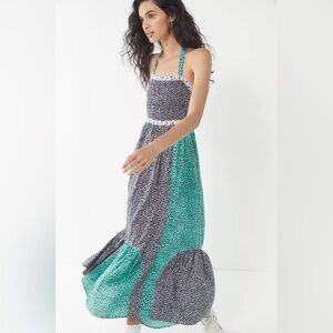 Urban Outfitters Lychee Green and Blue Maxi Dress